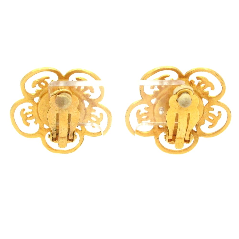 Chanel Clip On Earrings Gold Cream Hardware Faux Pearl - Picture 3 of 6